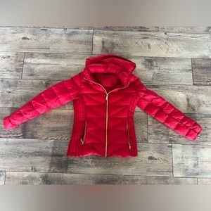 Michael Kors ultra light down puffer jacket. Red. Small. Like new condition.